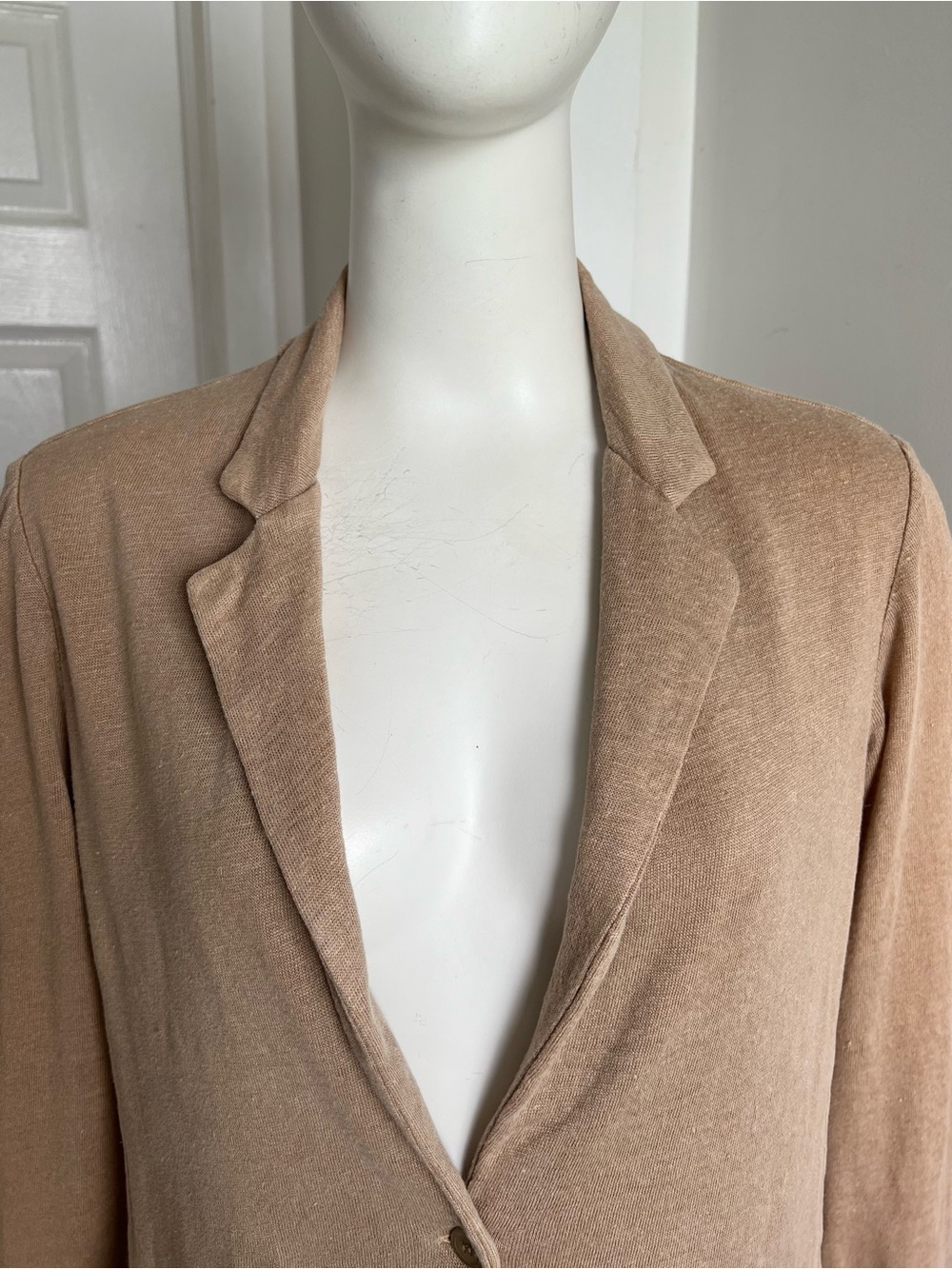 Majestic Filatures Stretch 100% Linen Blazer Moccha Beige Sz 3 / Medium Jacket - Picture 4 of 11